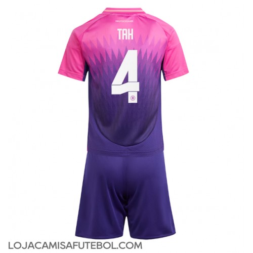 Camisa de Futebol Alemanha Jonathan Tah #4 Equipamento Secundário Infantil Europeu 2024 Manga Curta (+ Calças curtas)